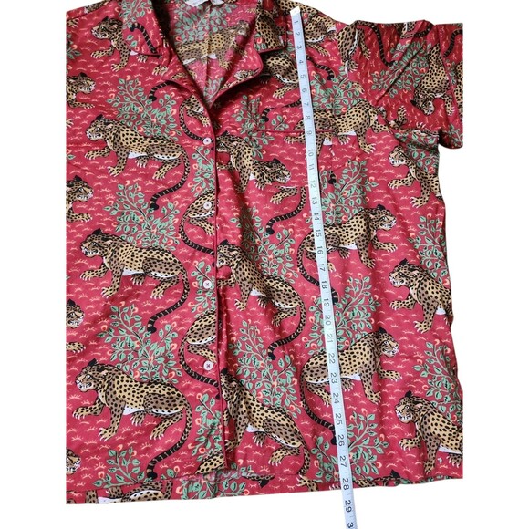 Printfresh Bagheera Pajama Top Womens 4X Red Leopard Novelty Animal Short Sleeve - Picture 5 of 5